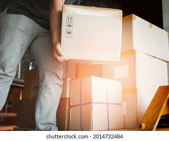 Worker Lifting Package Boxes Stack On Stock Photo 2014732484 | Shutterstock
