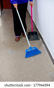 Worker Makes Cleaning Offices In The Factory