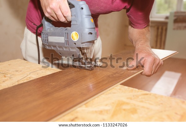 Worker Man Holding Hands Power Jigsaw Stock Photo Edit Now