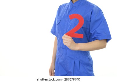 Worker with a number