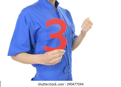 Worker with a number
