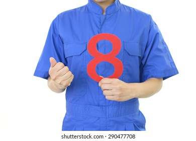 Worker with a number