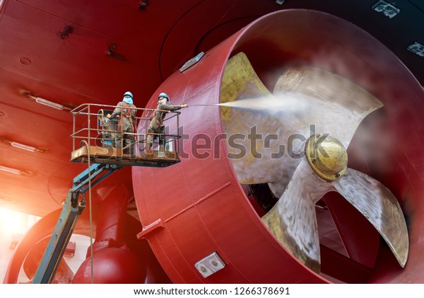 Worker On Cherry Picker Car Safety Stock Photo (Edit Now) 1266378691