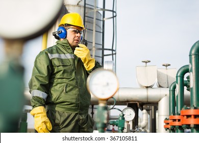 Worker produce oil