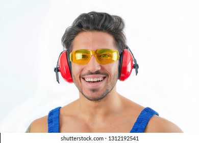 Worker ready to work in construction