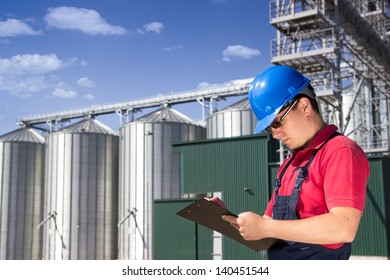 Worker In Silo