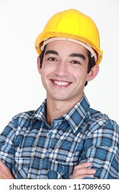 Worker smiling