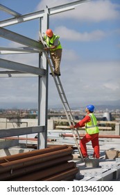 Worker Standing On Ladder