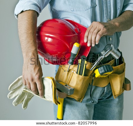 Worker with tool