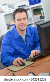 Worker Using A Computer