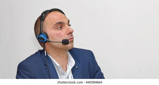 Worker With Voice Technology Workflow Headset