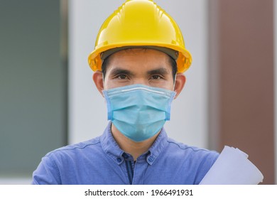 Worker Wear Face Mask Working Construction Stock Photo 1966491931 ...
