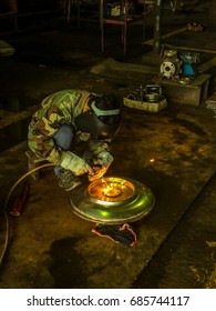 Worker are welding steel (Abstract) - Shutterstock ID 685744117