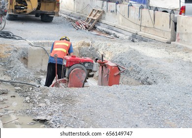 Workers doing road
