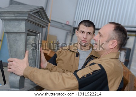 workers at a marble factory