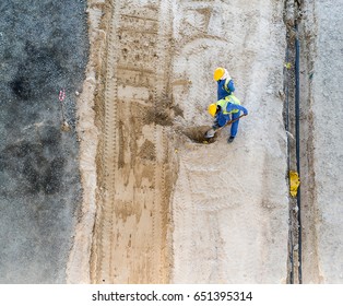 Workers On The Construction Site, Shot In Dubai, United Arab Emirates