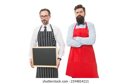 Workers Wanted. Bartender With Blackboard. Hipster Bartender Show Blackboard Copy Space. Hiring Staff. Men Bearded Hipster Informing You. Men Bearded Bartender Or Cook In Apron Hold Blank Chalkboard