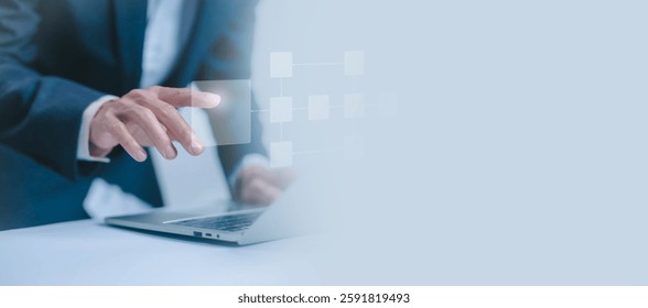 workflow process, model flow diagram of work. concept of design for automation flowchart of business, programming to streamline strategy. scheme chart of solution business, implement software