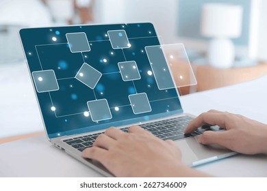 workflow process, model flow diagram of work. concept of design for automation flowchart of business, programming to streamline strategy. scheme chart of solution business, implement software