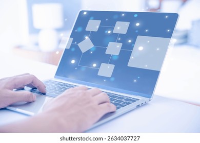 workflow process, model flow diagram of work. concept of design for automation flowchart of business, programming to streamline strategy. scheme chart of solution business, implement software 8