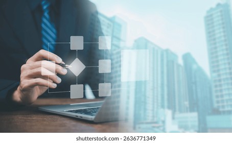 workflow process, model flow diagram of work. concept of design for automation flowchart of business, programming to streamline strategy. scheme chart of solution business, implement software 8