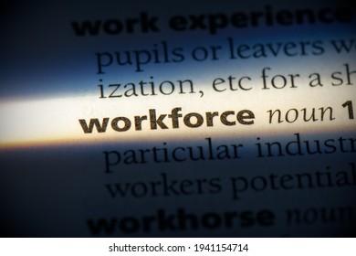 workforce word in a dictionary. workforce concept, definition.