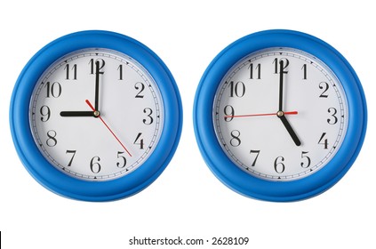 Working 9 To 5.  Two Clocks, One On 9am And One On 5pm.