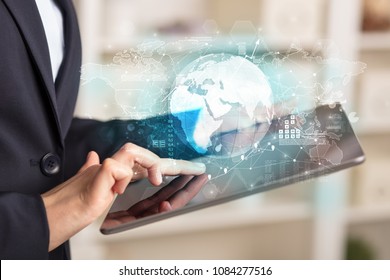 Working business woman with global reports and stock market change concept - Powered by Shutterstock - Get 15% off with code: PIKWIZARD15