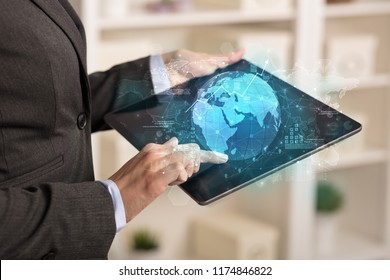 Working business woman with global reports and stock market change concept - Powered by Shutterstock - Get 15% off with code: PIKWIZARD15