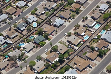 Working Class Neighborhood In Southwestern United States