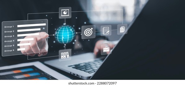 Working Data Analytics and Data Management Systems and Metrics connected to corporate strategy database for Finance, Intelligence,  Business Analytics with Key Performance Indicators, social network  