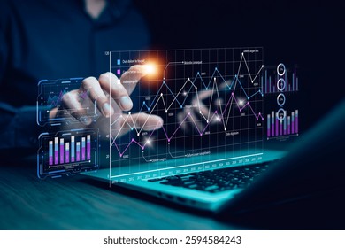 Working Data Analytics and Data Management Systems and Metrics connected to corporate strategy database for Finance, Intelligence,  Business Analytics with Key Performance Indicators, social network  