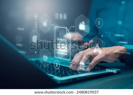 Working Data Analytics and Data Management Systems and Metrics connected to corporate strategy database for Finance, Intelligence,  Business Analytics with Key Performance Indicators, social network  