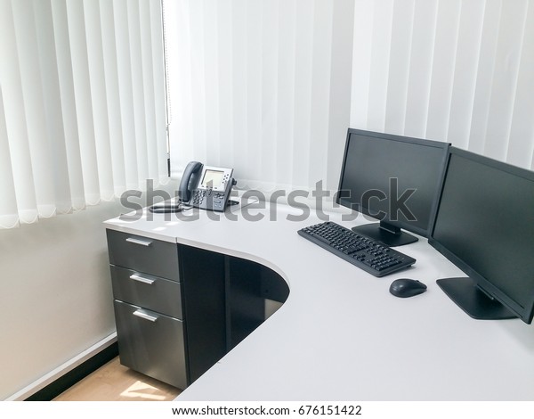 Working Desk Clean Office Room Working Stockfoto Jetzt Bearbeiten