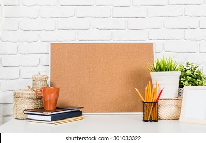 Working Desk, Stationary, Cork Board