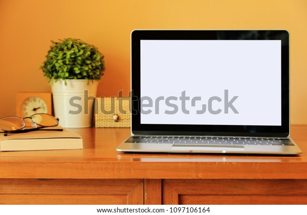 Working Laptop Computer Vintage Style Office Stock Photo Edit Now
