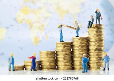 Working men creating global business growth