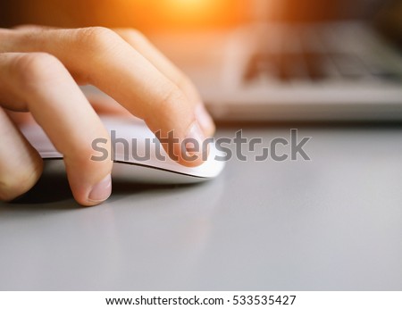 Working in the office on laptop business concept