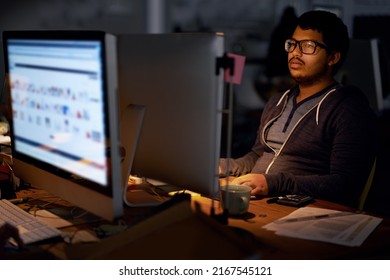 Working On A New Game. Cropped Shot Of A Young Programmer Focused On His Work.