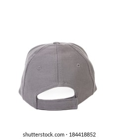 Working Peaked Cap. Back View. Isolated On A White Background.