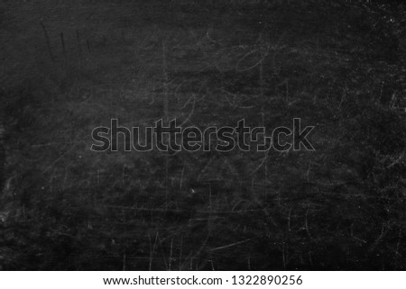 Working place on empty rubbed out on blackboard chalkboard texture background for classroom or wallpaper, add text message.