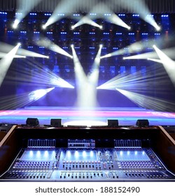 Working Sound Panel On The Background Of The Concert Stage