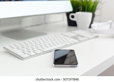 working table with computer