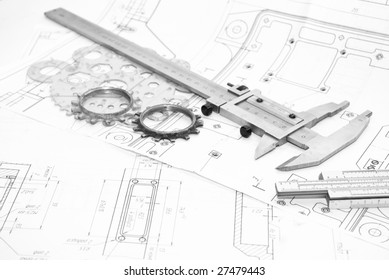 Similar Images, Stock Photos & Vectors of mechanical sketch with gears