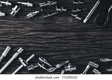 Working Tools On Wooden Backgroundcolor Effect Stock Photo 771295525 ...
