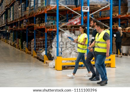 Working in warehouse