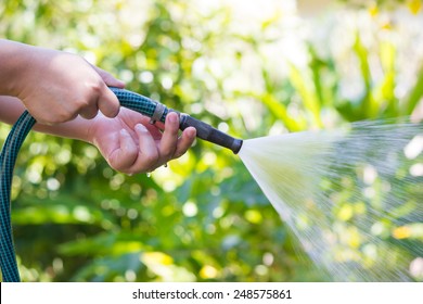 Working Watering Garden From Hose