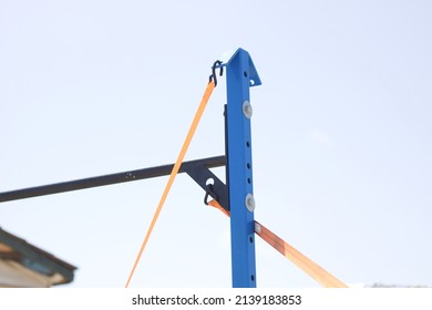 Workout Bars At The Beach. Calisthenics Equipment. Fitness Outdoor Gym.