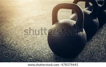Workout with kettlebell