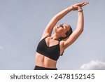 Workout.Fit,Gym sports workout outdoor urban.Fit,gym motivation,wellness.Woman exercising outdoors sea.Health,nature,fitness,eco fit.mental health.exercise, physical health,gym nature,fitness urban